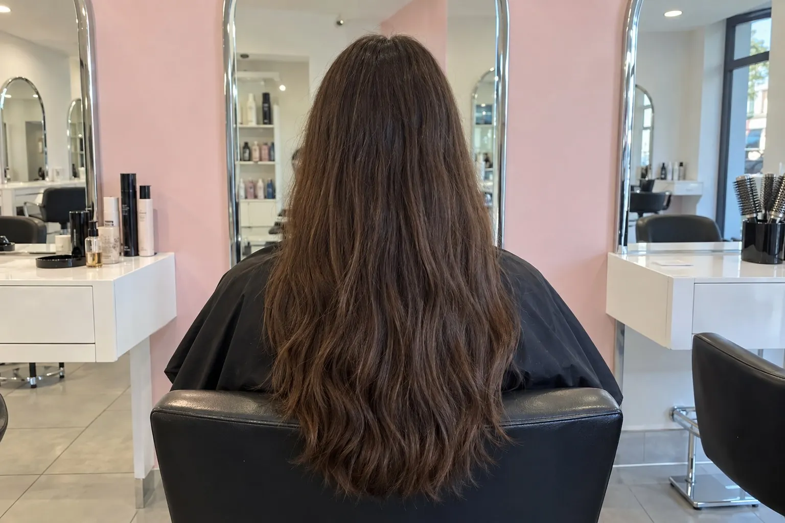 Avant : cheveux bruns, image fictive