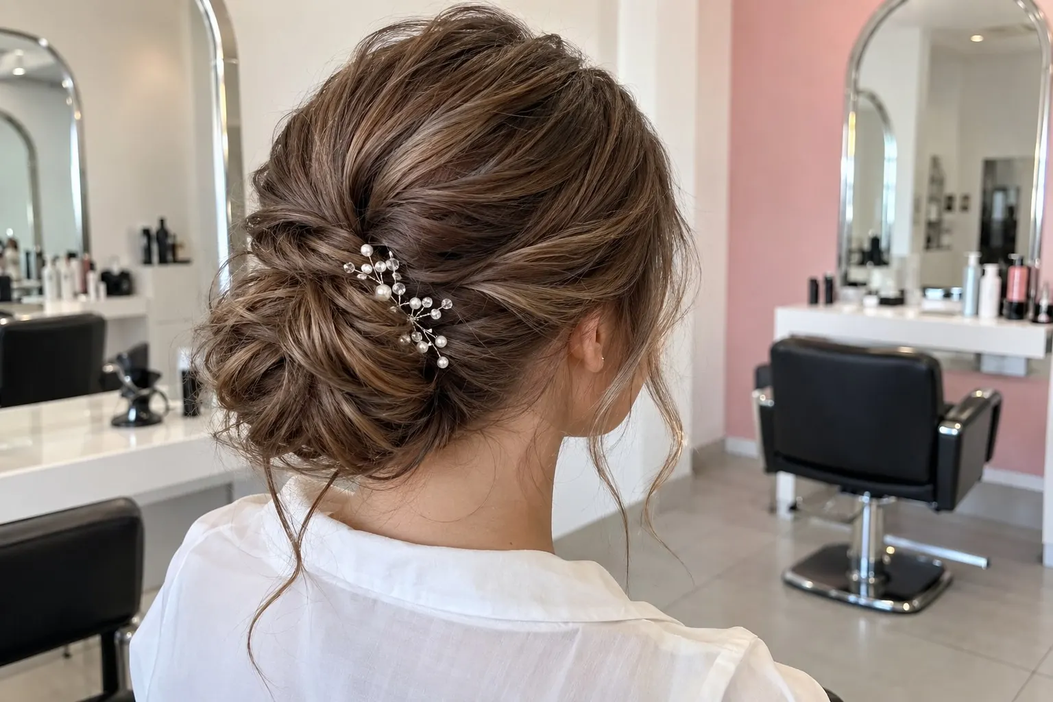 Chignon de mariage, image fictive