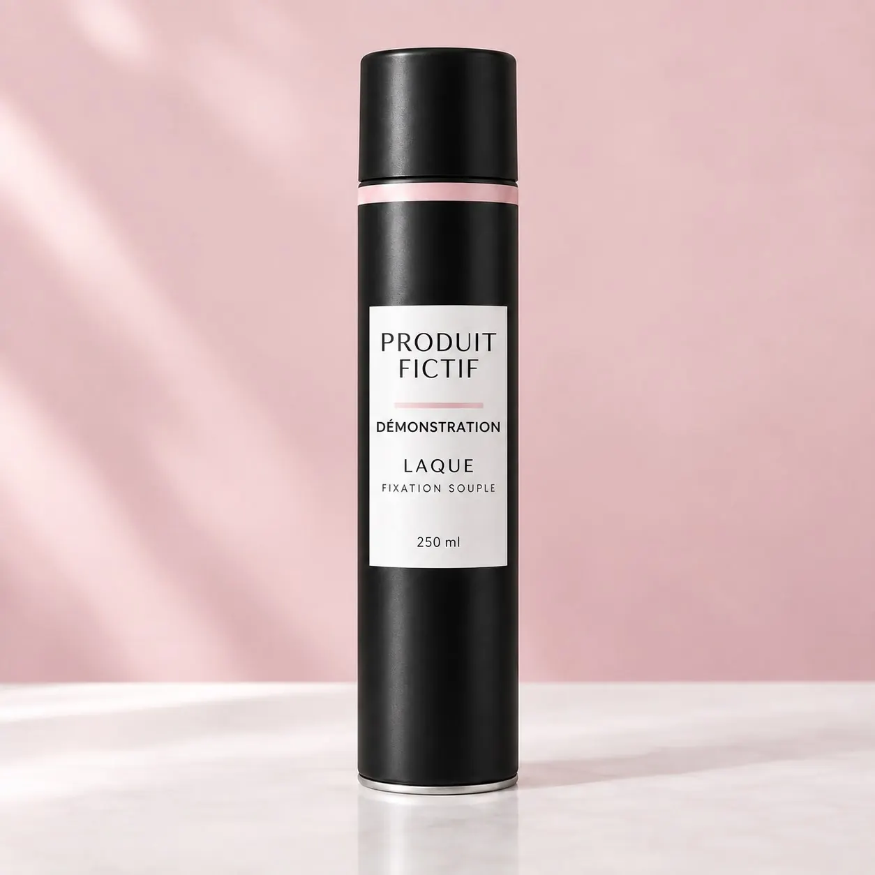Laque fixation souple, produit fictif de démonstration